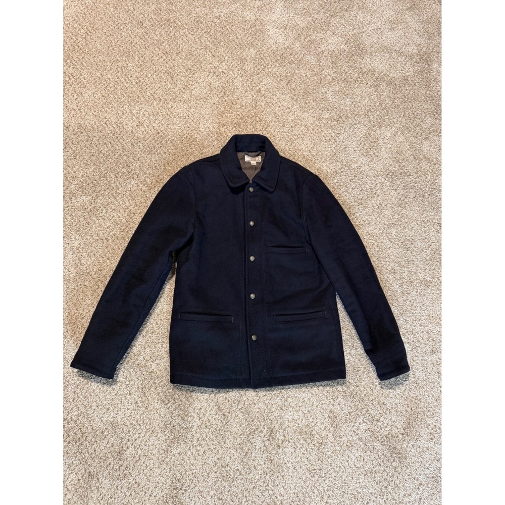 Wallace &‎ Barnes Wool Work Jacket Mens Small Blue Thinsulate Quilted Chore Coat